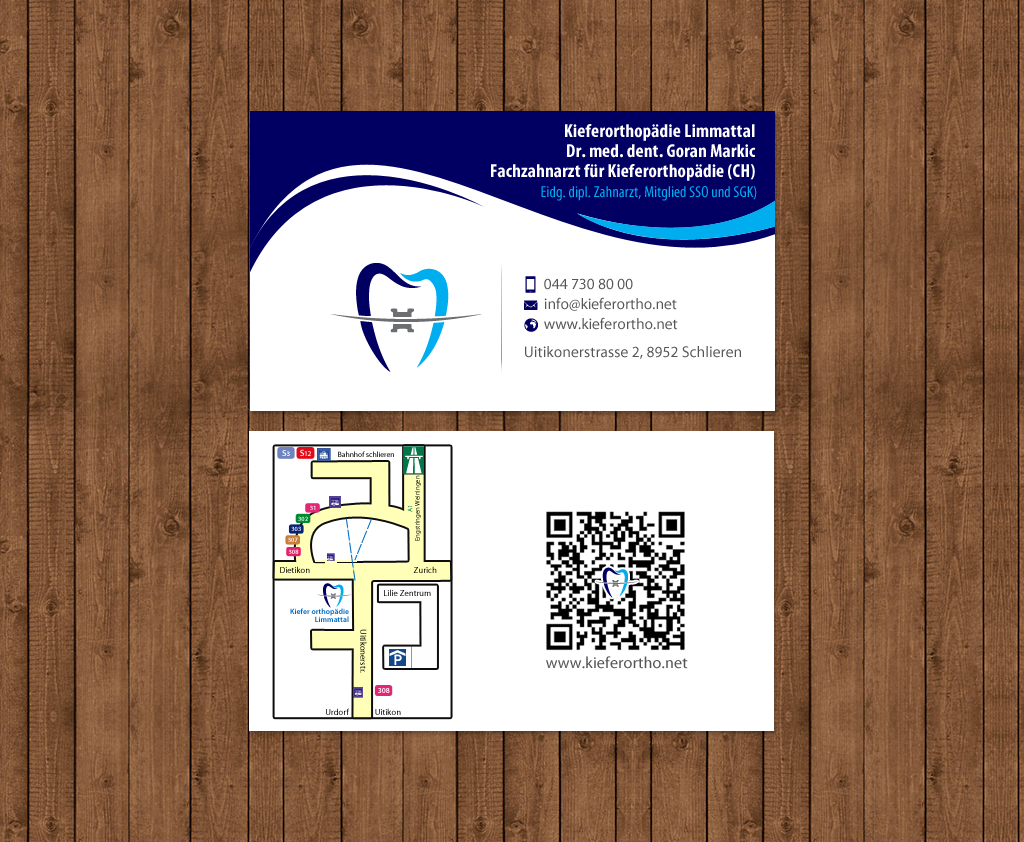 Business Card Design by chandrayaan.creative for Kieferorthopädie Limmattal GmbH | Design #14545531