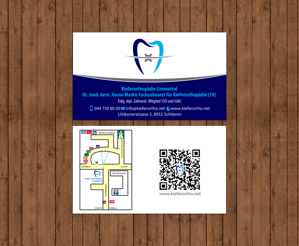 Business Card Design by chandrayaan.creative for Kieferorthopädie Limmattal GmbH | Design #14545534