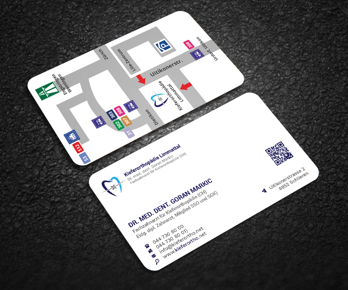 Design de Carte de Visite par Graphic Flame pour Kieferorthopädie Limmattal GmbH | Design #14552267