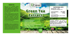 Label for Green Tea extract tablets  | Etikett-Design von maricreatives