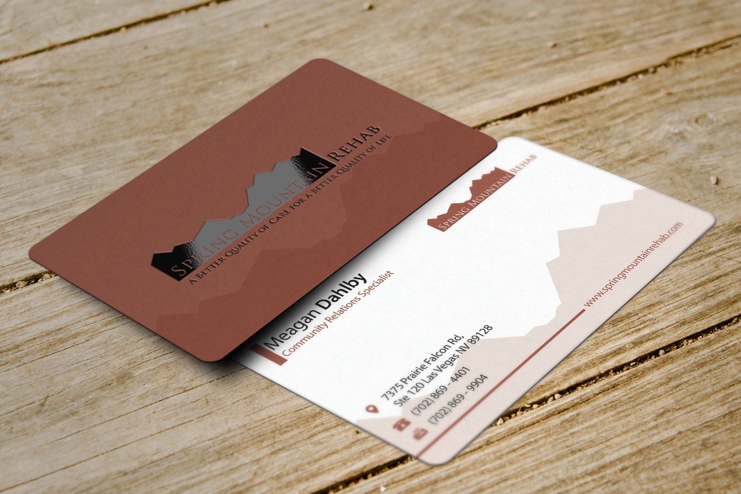 Visitenkarten-Design von Riz' für Spring Mountain Rehab | Design #14549242