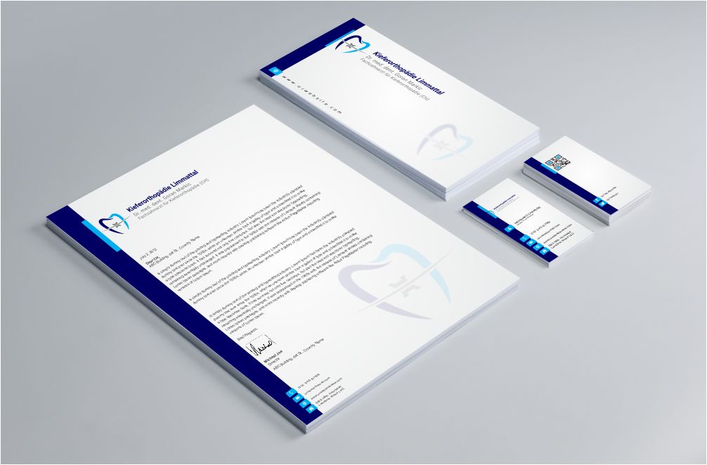 Stationery Design by AwsomeD for Kieferorthopädie Limmattal GmbH | Design #14574480