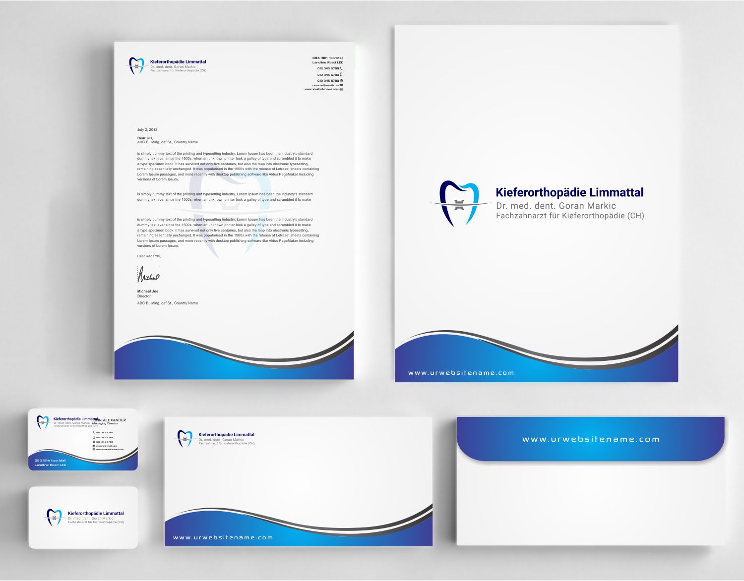 Stationery Design by szabist for Kieferorthopädie Limmattal GmbH | Design #14574540