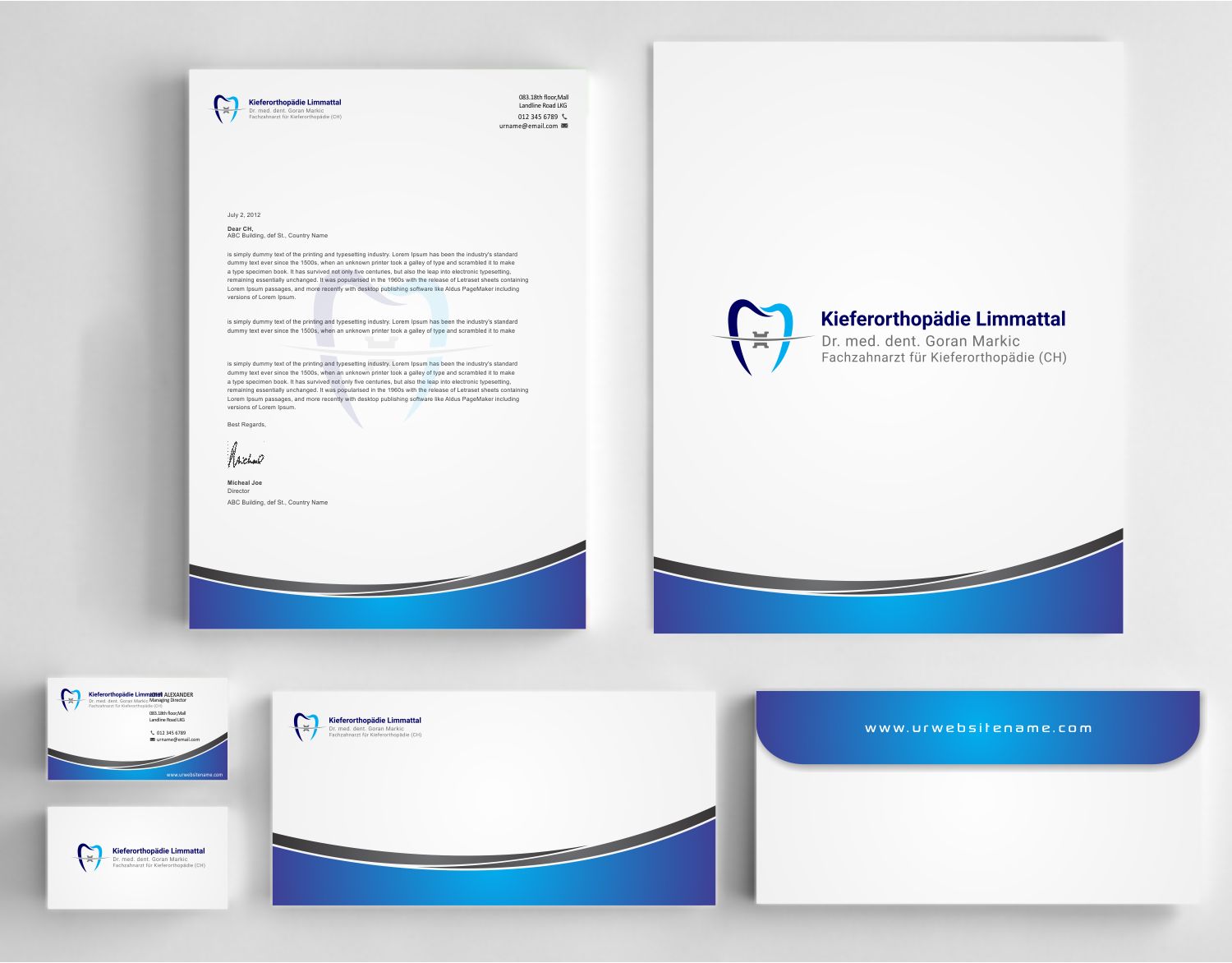 Stationery Design by szabist for Kieferorthopädie Limmattal GmbH | Design #14574546