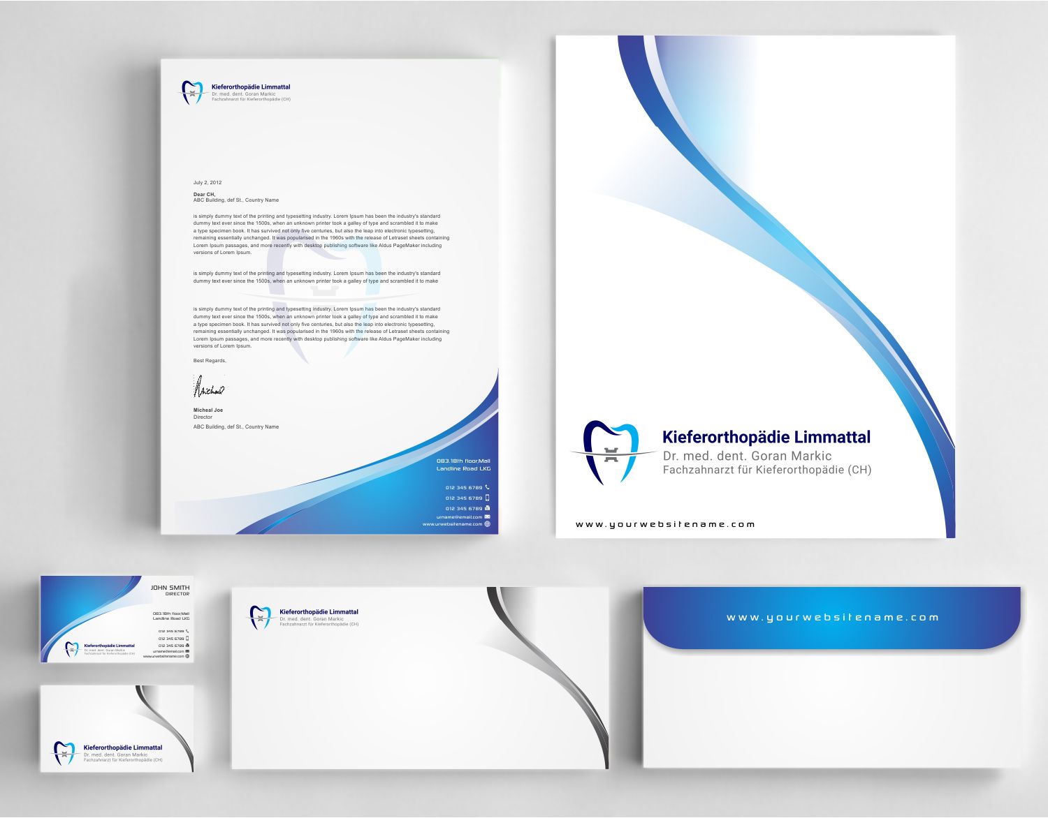 Stationery Design by szabist for Kieferorthopädie Limmattal GmbH | Design #14574550