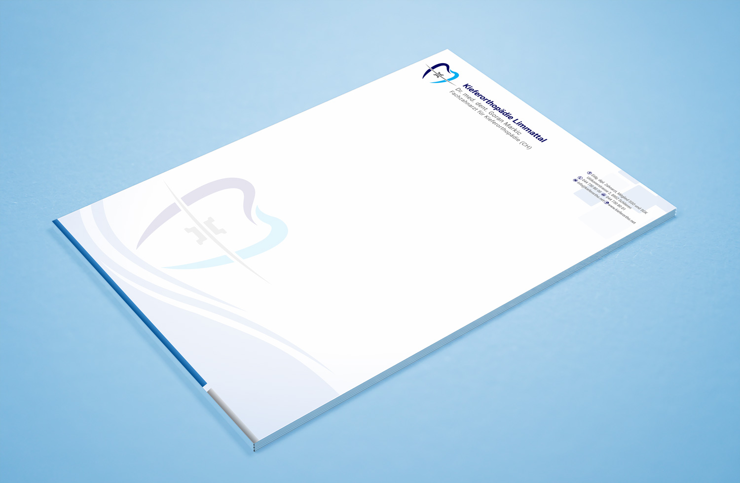 Stationery Design by Petter Goms for Kieferorthopädie Limmattal GmbH | Design #14602090