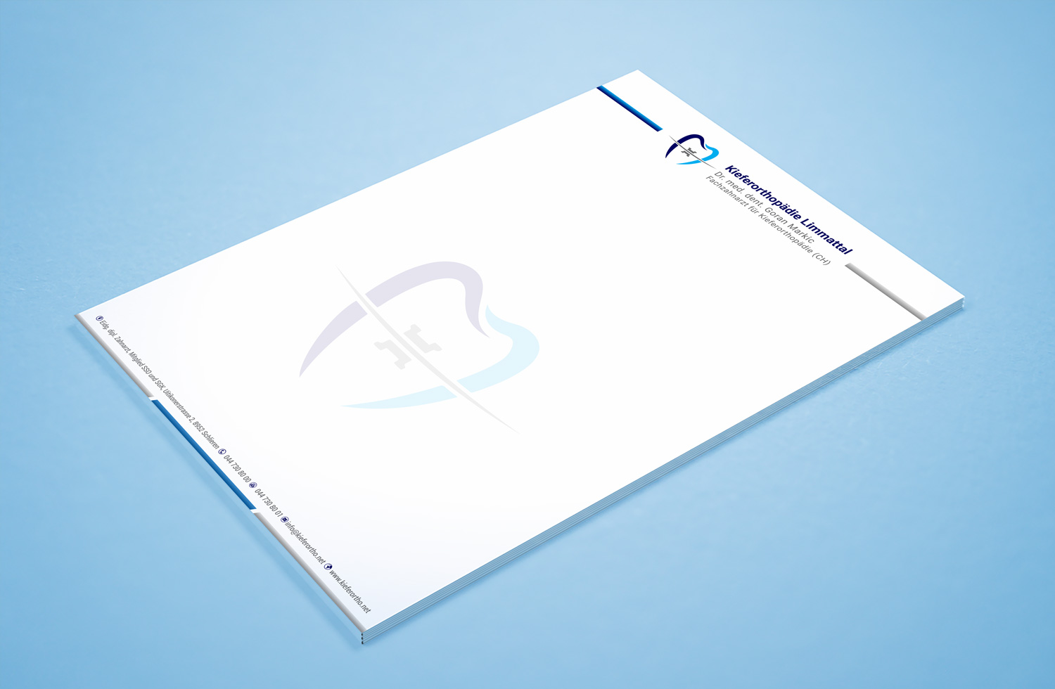 Stationery Design by Petter Goms for Kieferorthopädie Limmattal GmbH | Design #14602351