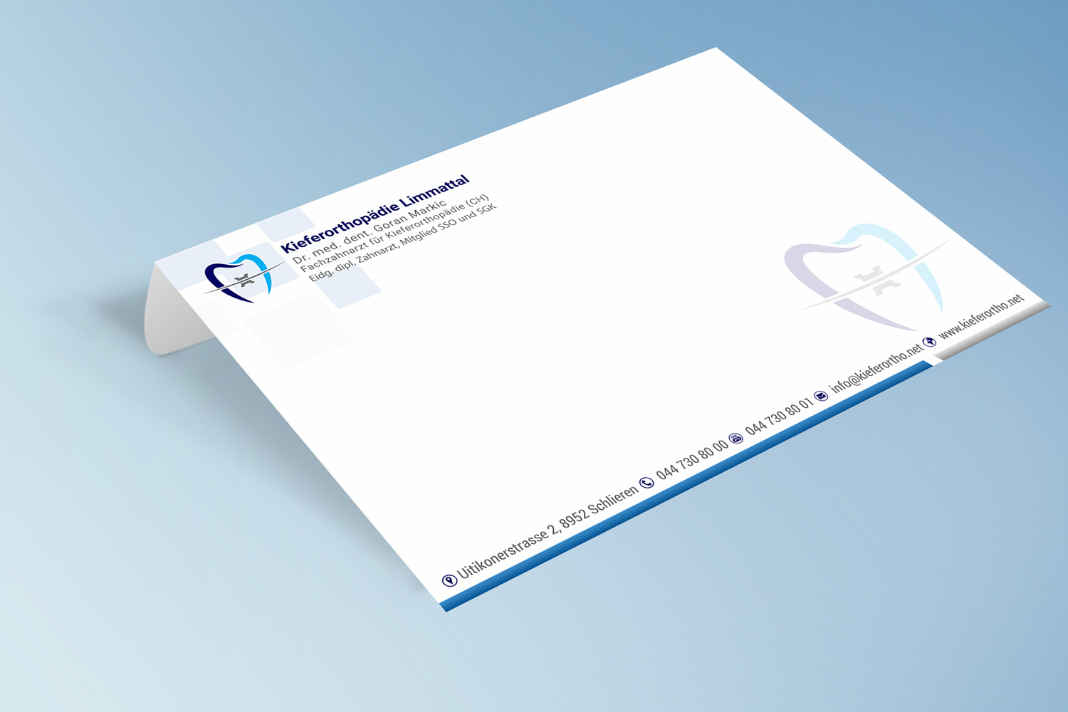 Stationery Design by Petter Goms for Kieferorthopädie Limmattal GmbH | Design #14637424