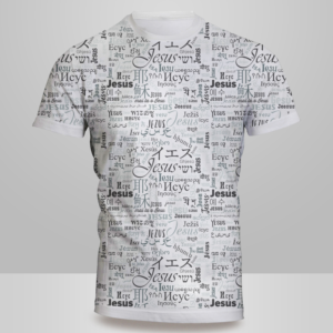 Jesus all over print graphic - 103 world languages / google translate | Diseño de Camiseta por Kero