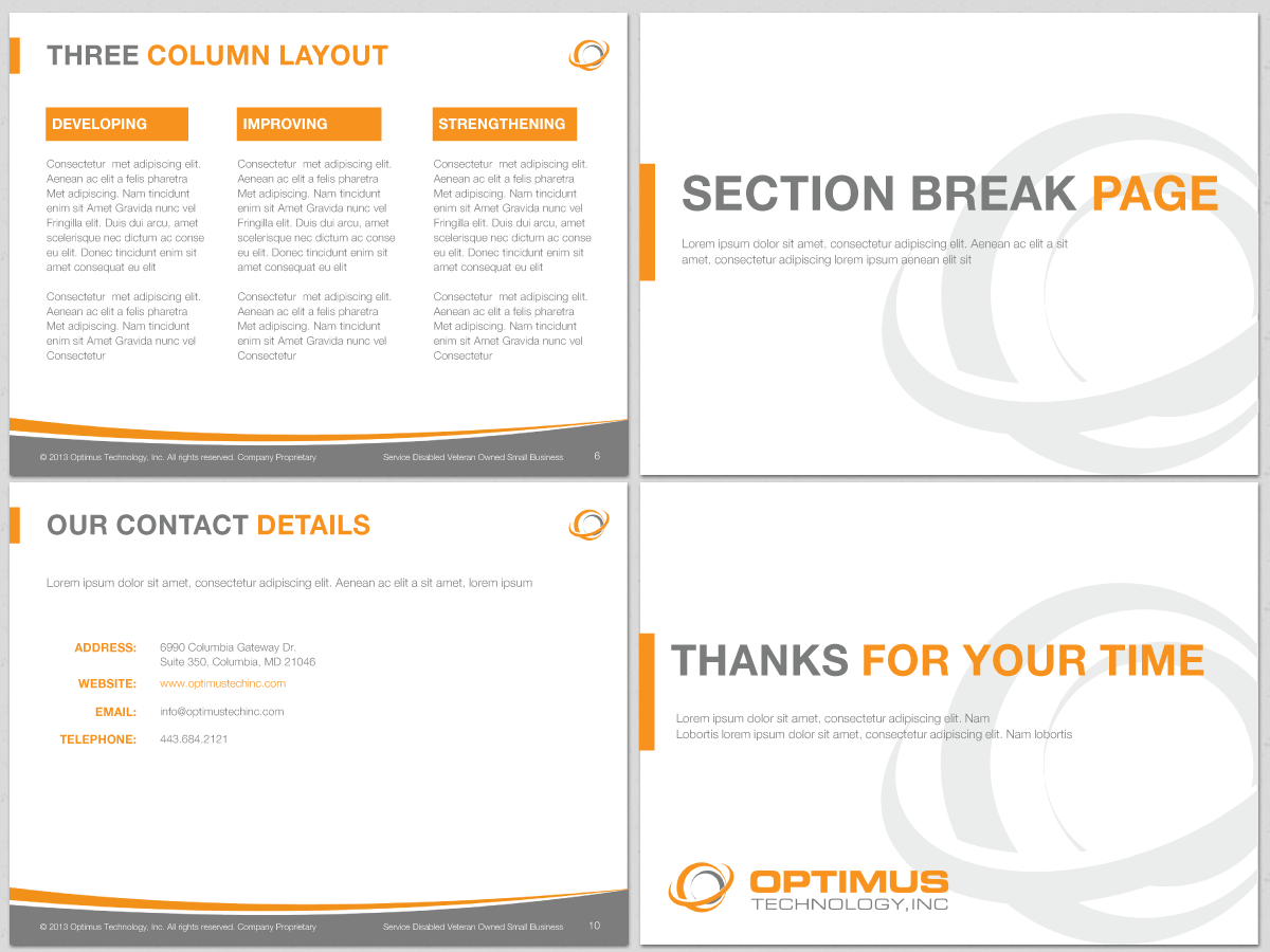 Diseño de PowerPoint por HYPdesign para Optimus Technology, Inc | Diseño #2545134