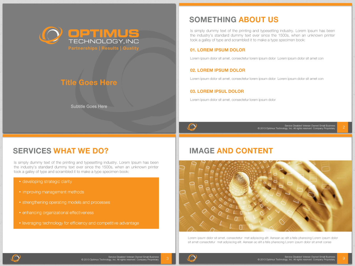 PowerPoint Design by HYPdesign for Optimus Technology, Inc | Design #2551627