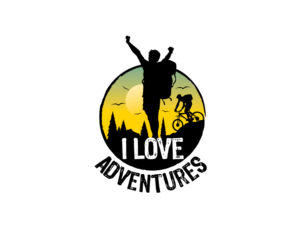 I Love Adventures ( one version with company website also ) www.iloveadventuretravel.com | Logo Design by blue eye