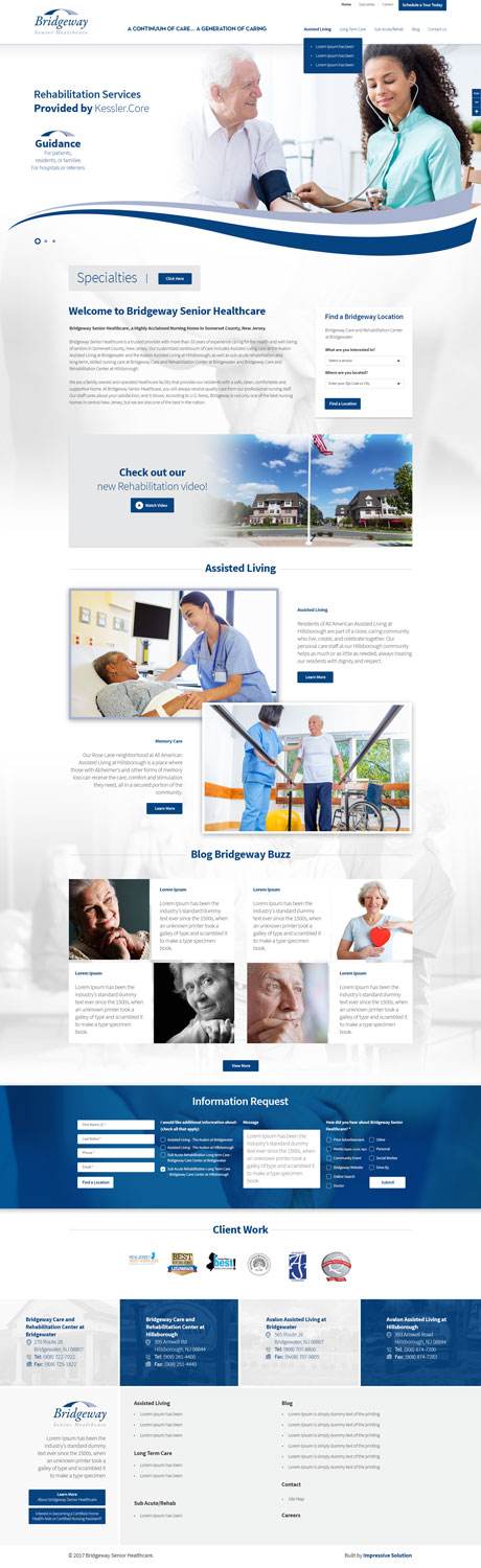 Web-Design von Impressive Solutions für Bridgeway Senior Healthcare | Design #14672512