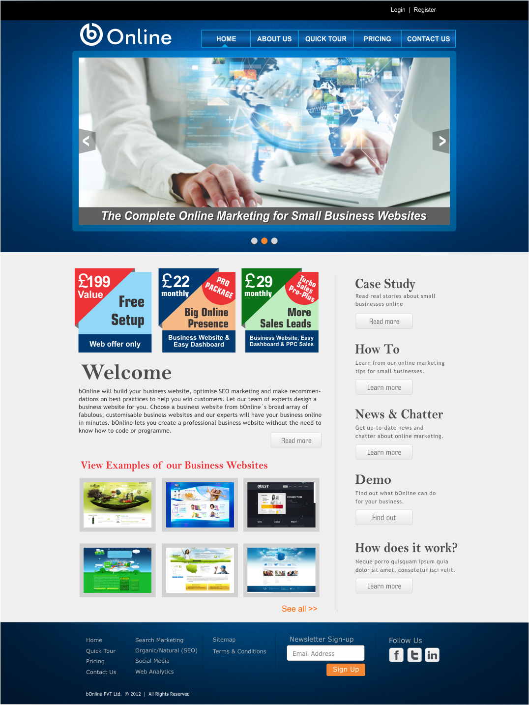 Web Design by CreativeIyke for bOnline Ltd. | Design #565844
