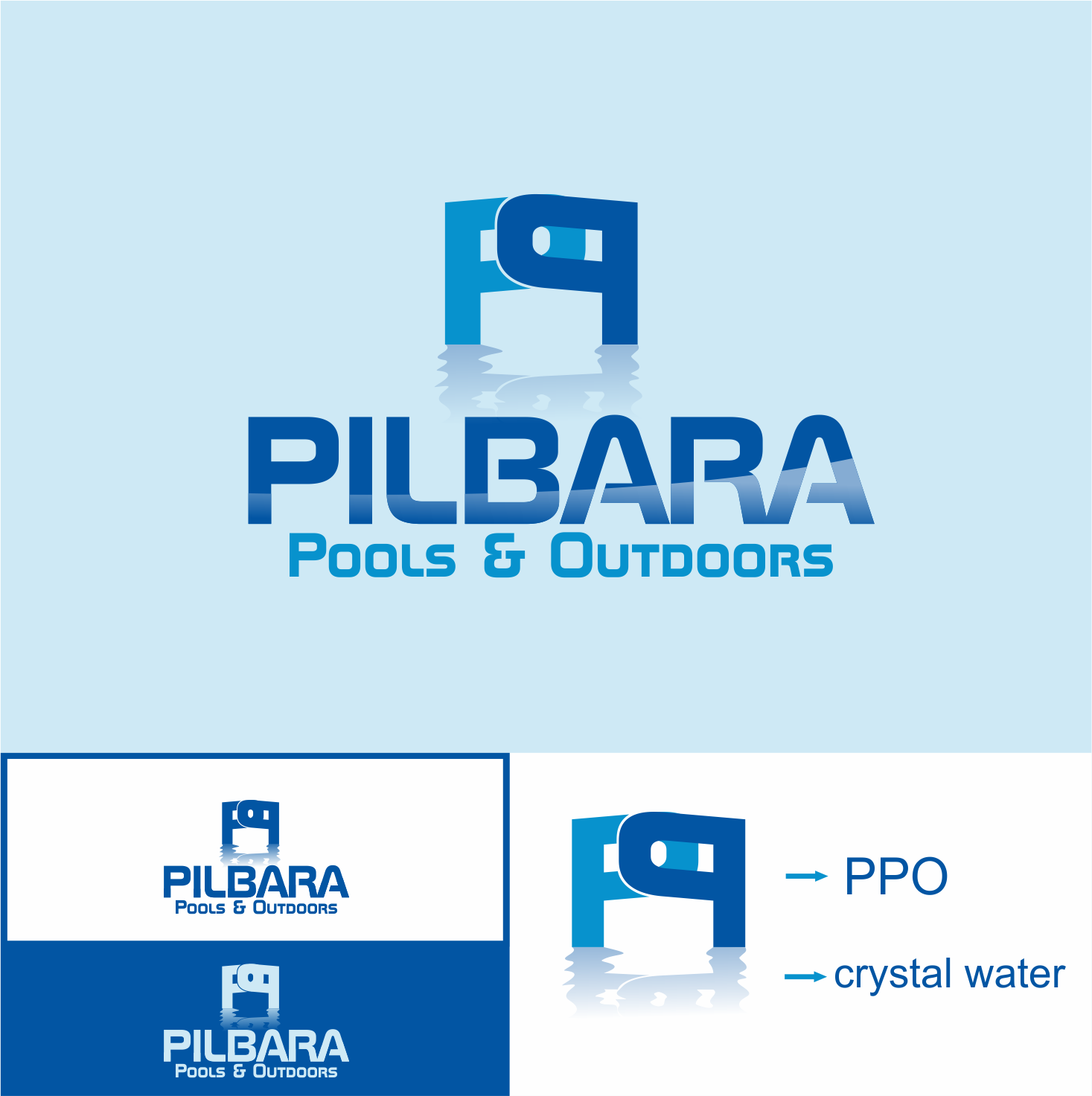 Logo Design by Lab-Artz for Pilbara Pools & Outdoor | Design #14617326