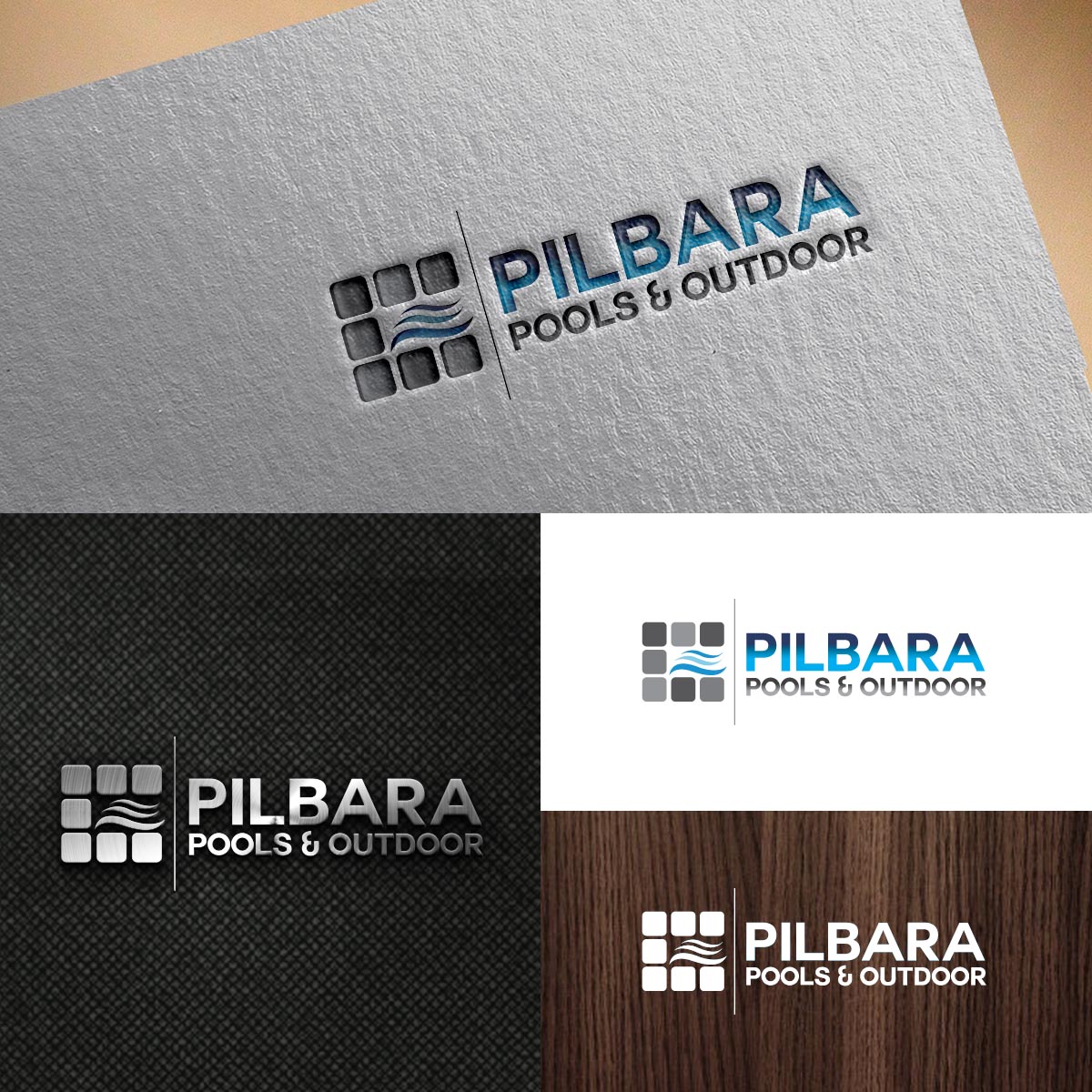 Logo Design by webeezine for Pilbara Pools & Outdoor | Design: #14719211