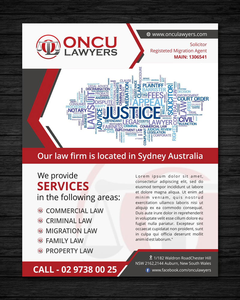 Newspaper Ad Design by ecorokerz for Oncu Lawyers | Design #14577524
