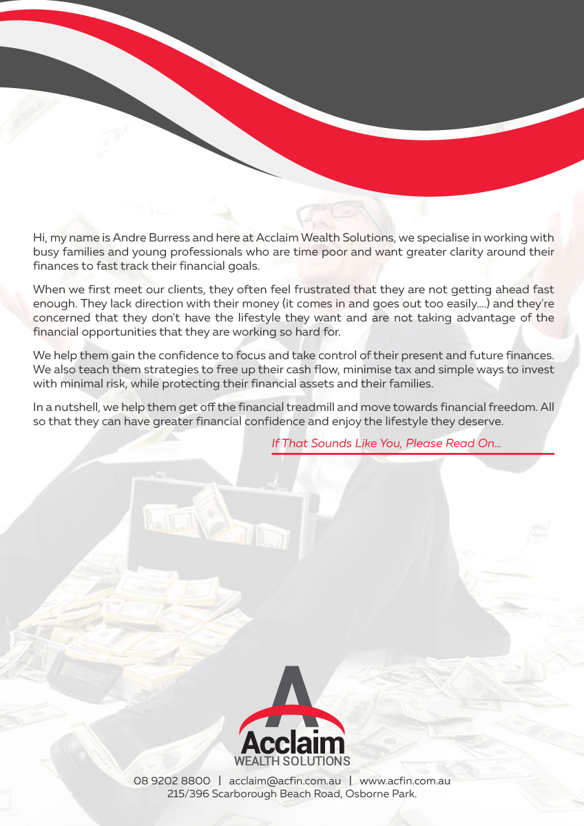 Brochure Design by Impressive Solutions for Acclaim Wealth Solutions | Design #14591973