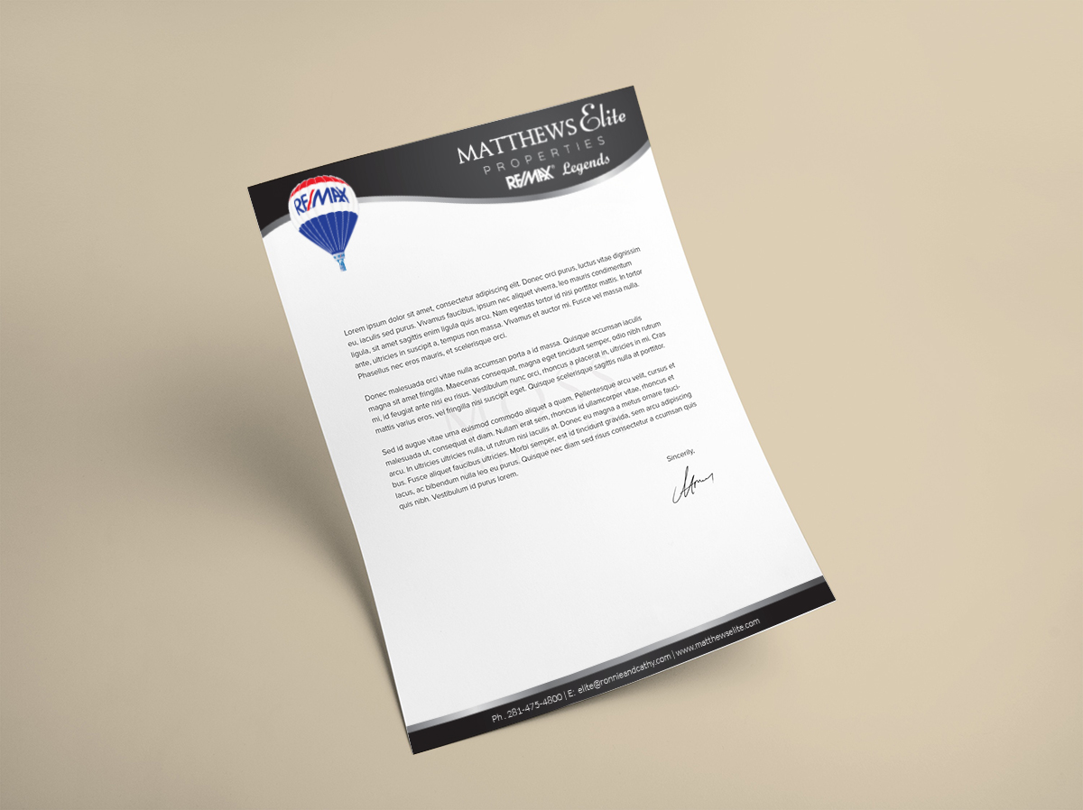 Diseño de Membrete por Priyo Subarkah para Matthews Elite, RE/MAX Legends | Diseño #14582822