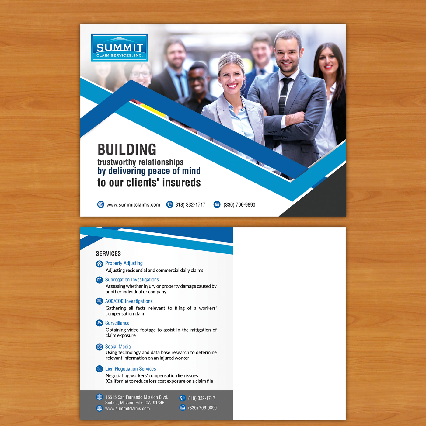 Postcard Design by debdesign for Summit Claim Services, Inc. | Design #14592970