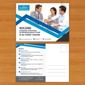Design de Carte Postale par debdesign pour Summit Claim Services, Inc. | Design : #14597591