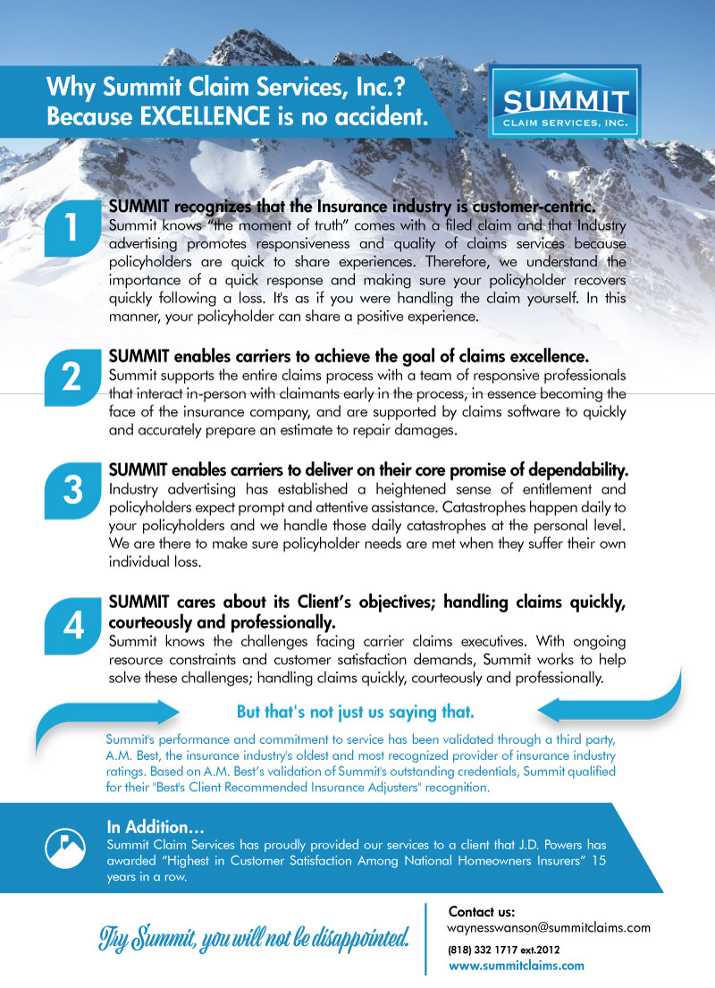 Postcard Design by Sarina.dsg for Summit Claim Services, Inc. | Design #14593049