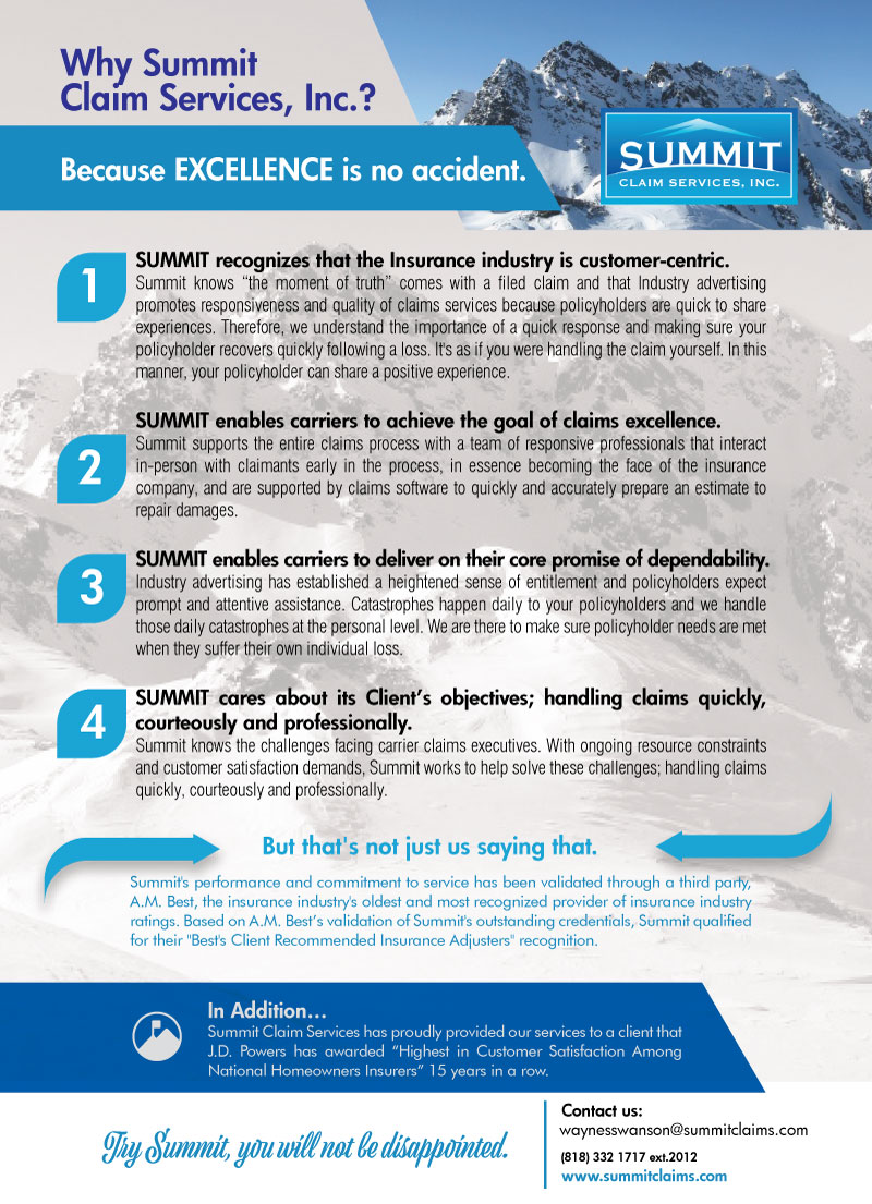 Design de Carte Postale par Sarina.dsg pour Summit Claim Services, Inc. | Design #14595350