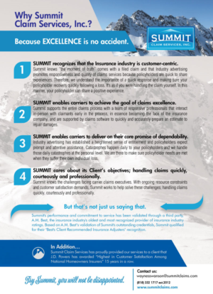 Design de Carte Postale par Sarina.dsg pour Summit Claim Services, Inc. | Design : #14595350