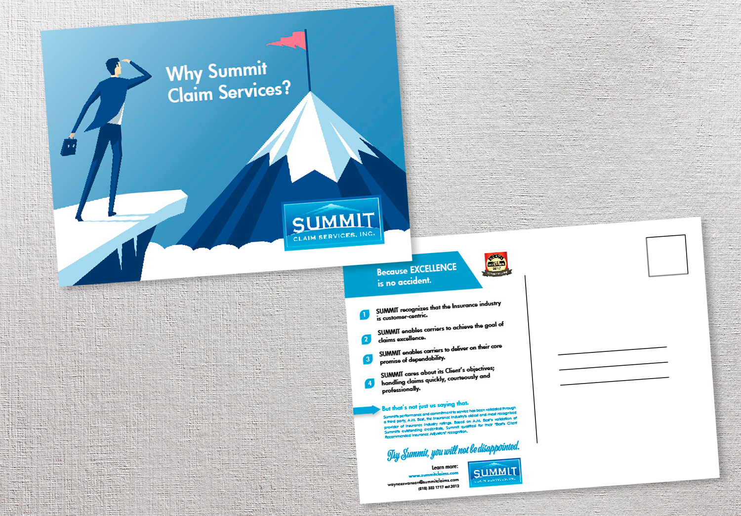 Design de Carte Postale par Sarina.dsg pour Summit Claim Services, Inc. | Design #14604402