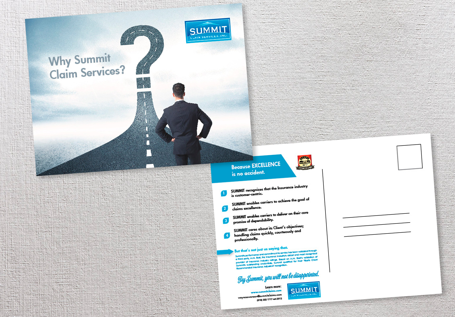 Design de Carte Postale par Sarina.dsg pour Summit Claim Services, Inc. | Design #14604405