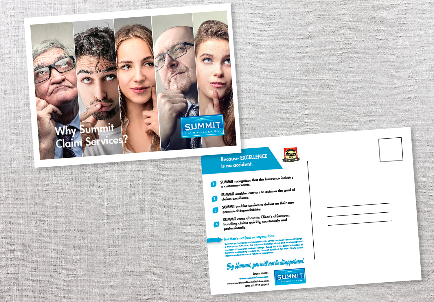 Design de Carte Postale par Sarina.dsg pour Summit Claim Services, Inc. | Design #14604409