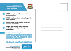 Design de Carte Postale par Sarina.dsg pour Summit Claim Services, Inc. | Design : #14604427