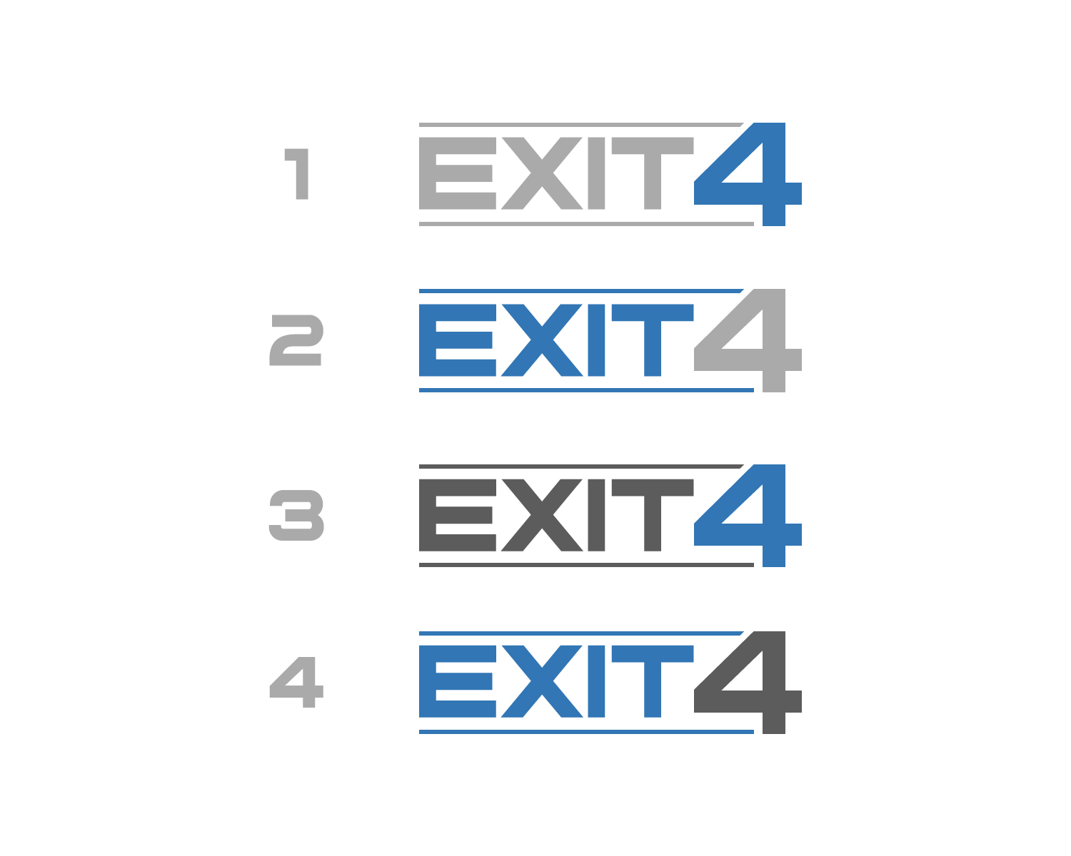 Logo Design by MAWBM for Exit Four  | Design #14601142