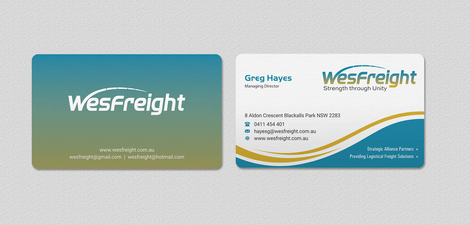 Business Card Design by INDIAN_Ashok for Wesfreight | Design #14586374