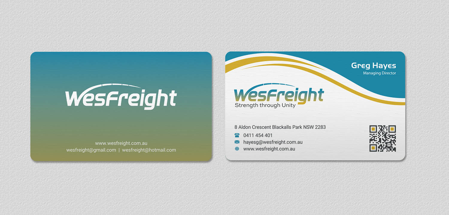 Business Card Design by INDIAN_Ashok for Wesfreight | Design #14586376