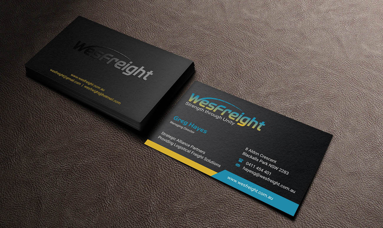Business Card Design by INDIAN_Ashok for Wesfreight | Design #14586381