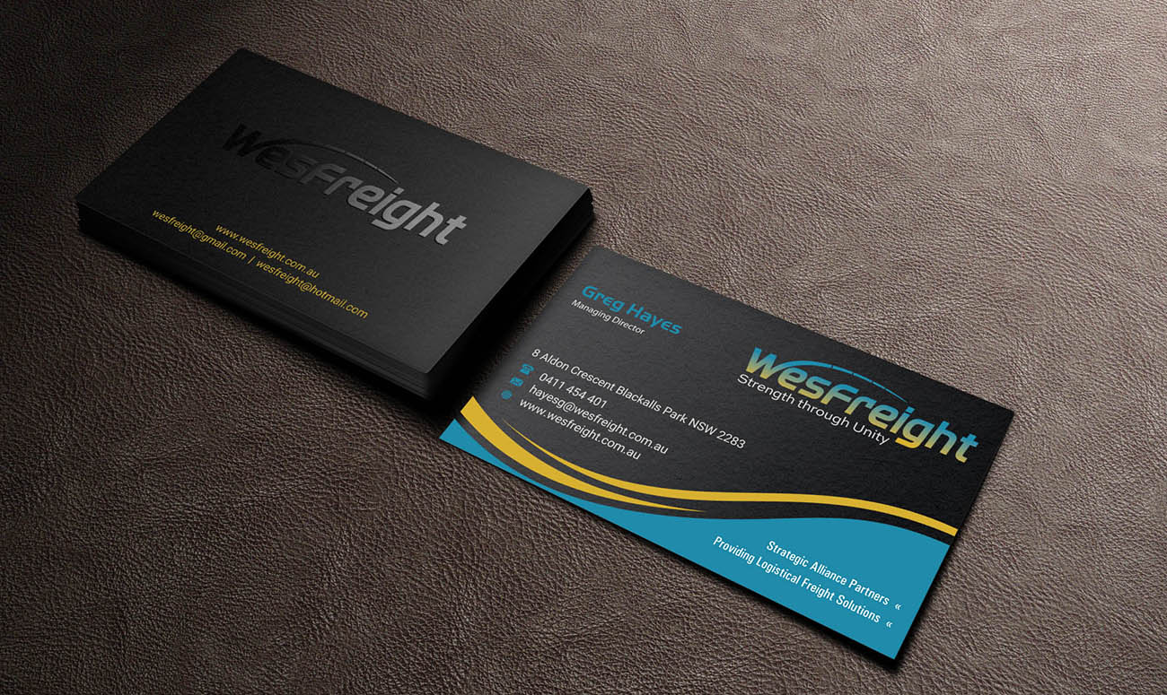 Business Card Design by INDIAN_Ashok for Wesfreight | Design #14586386