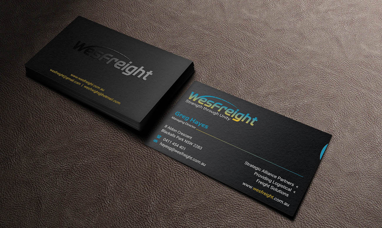 Business Card Design by INDIAN_Ashok for Wesfreight | Design #14586387