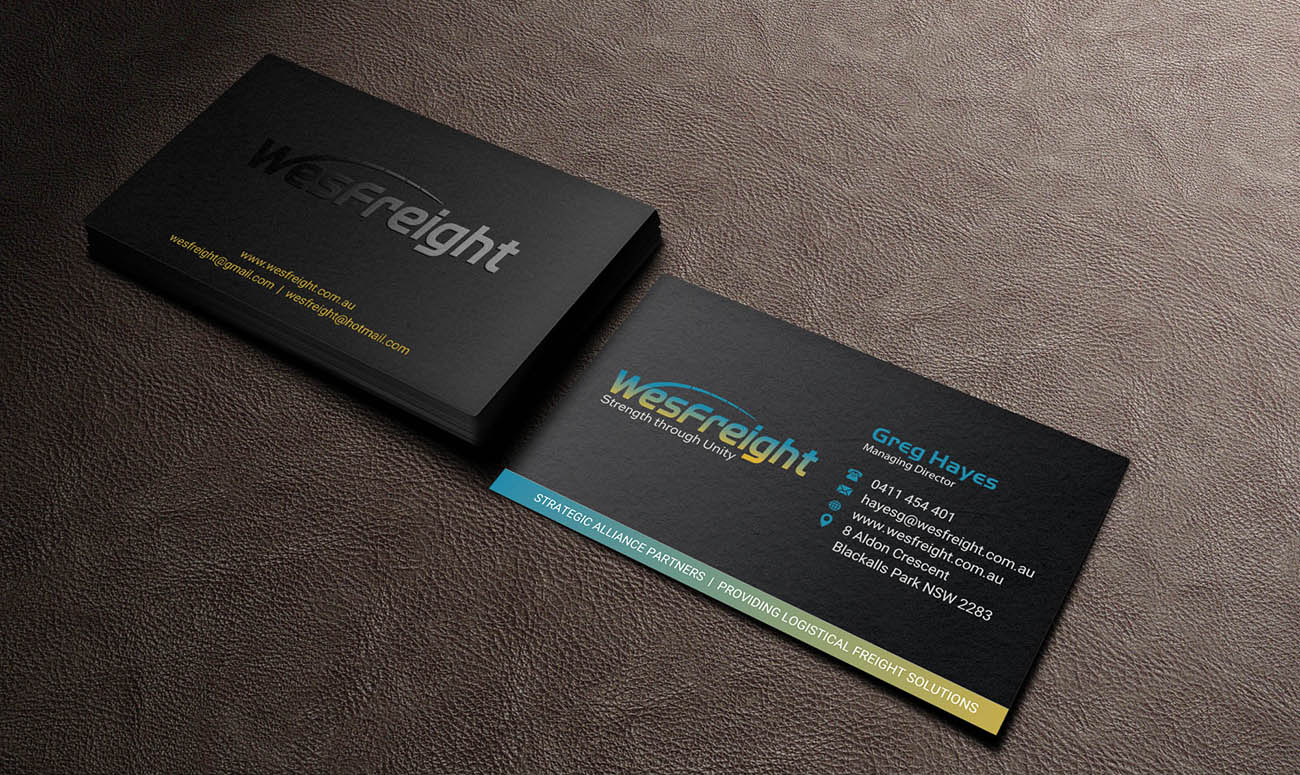 Business Card Design by INDIAN_Ashok for Wesfreight | Design #14586388
