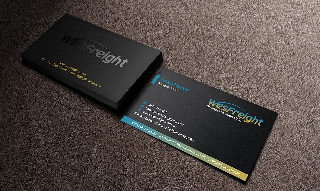 Business Card Design by INDIAN_Ashok for Wesfreight | Design #14586389