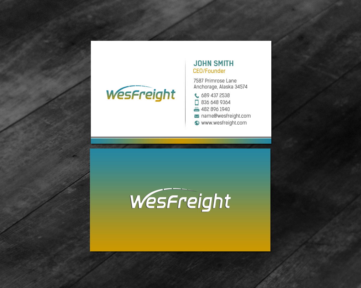 Diseño de Tarjeta de Presentación por chandrayaan.creative para Wesfreight | Diseño #14587334