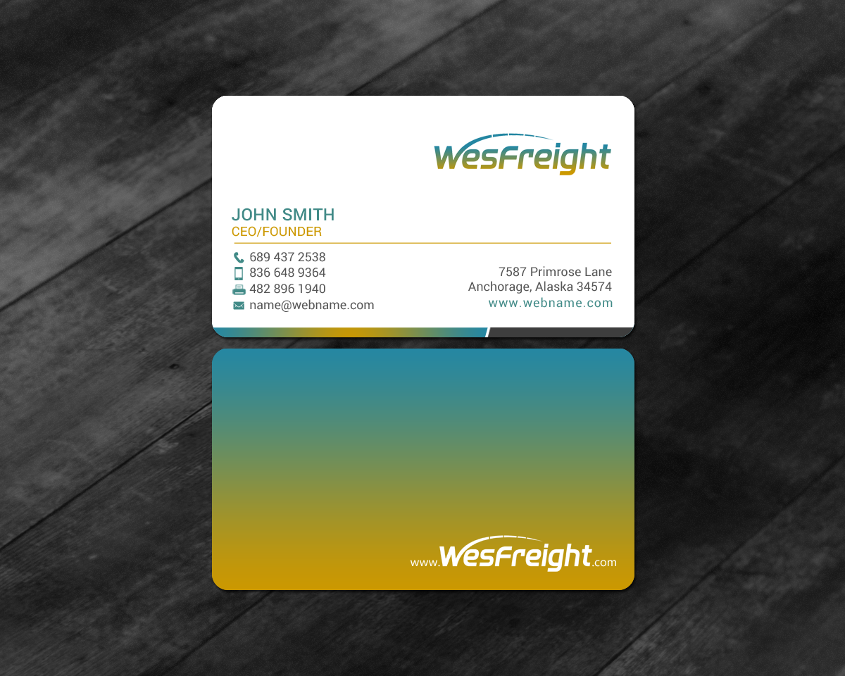 Diseño de Tarjeta de Presentación por chandrayaan.creative para Wesfreight | Diseño #14587335