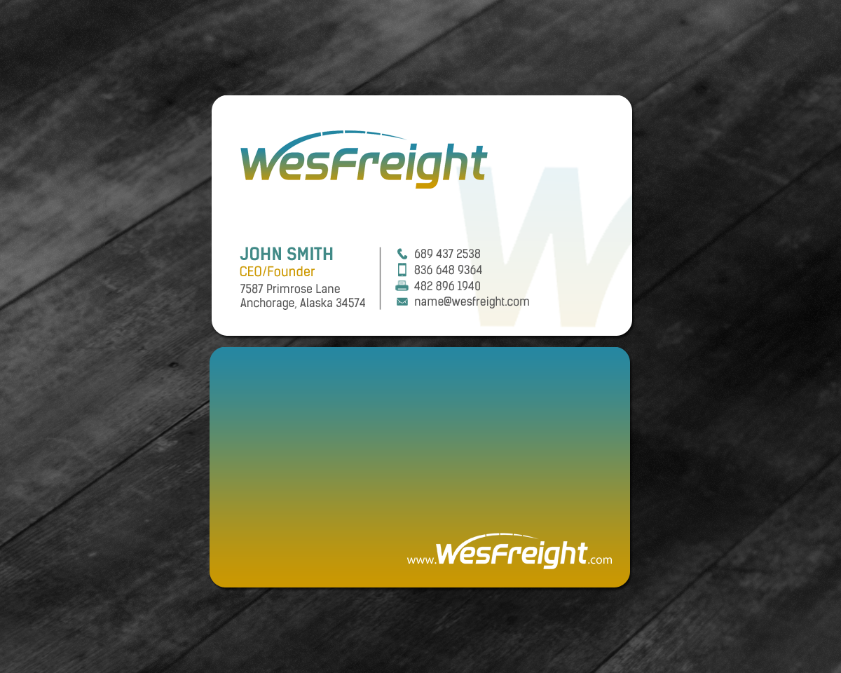 Diseño de Tarjeta de Presentación por chandrayaan.creative para Wesfreight | Diseño #14587336