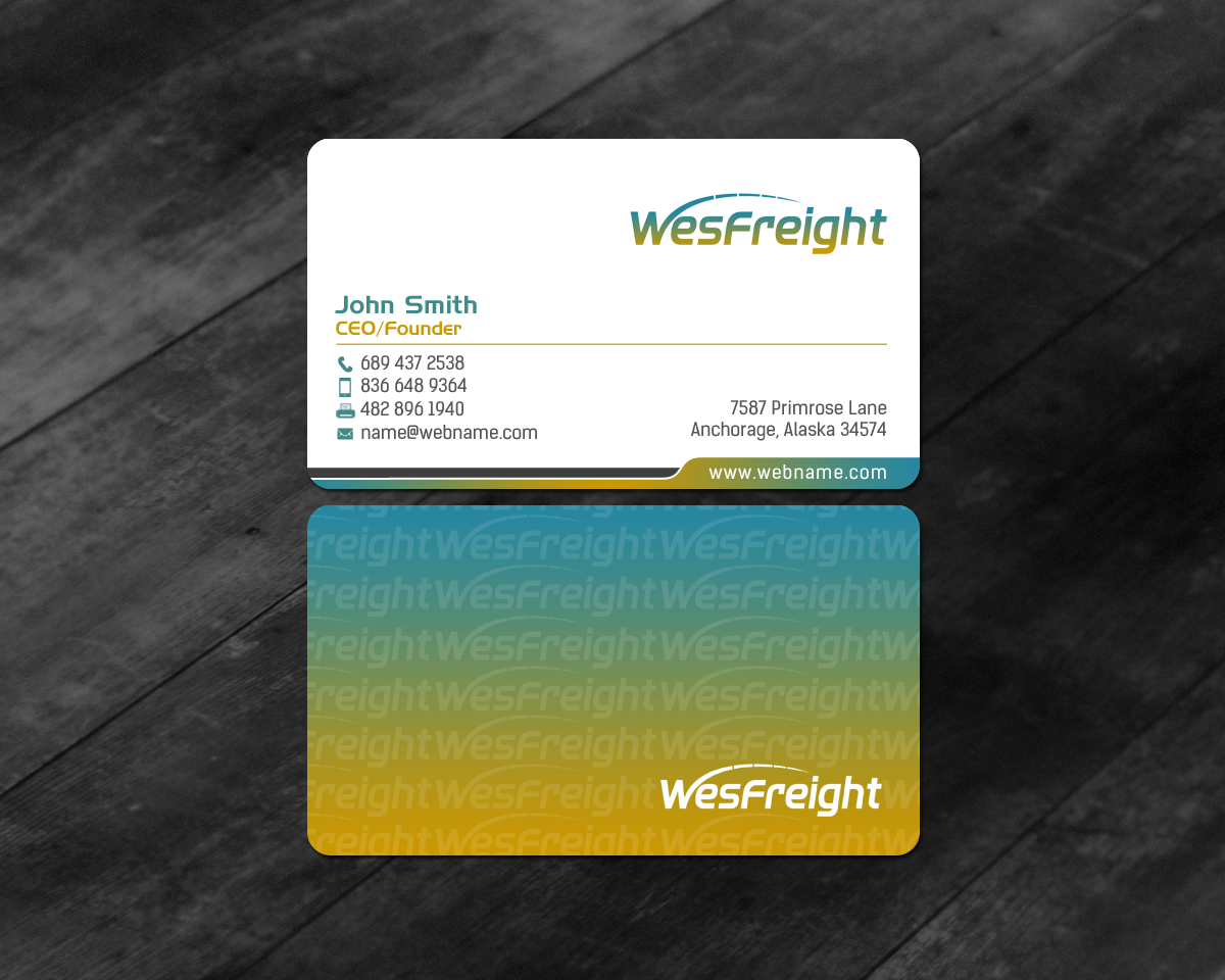 Diseño de Tarjeta de Presentación por chandrayaan.creative para Wesfreight | Diseño #14587339