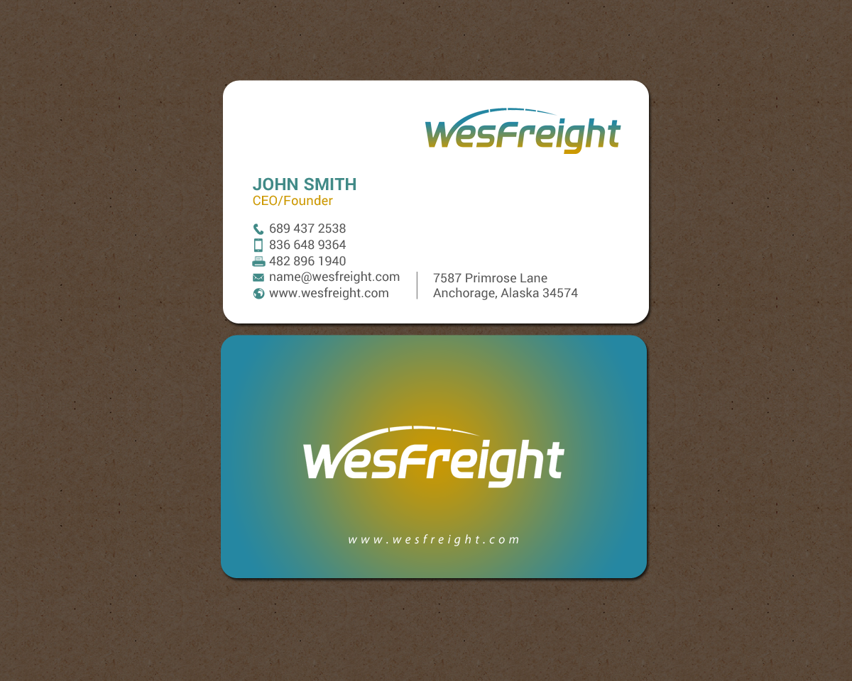 Diseño de Tarjeta de Presentación por chandrayaan.creative para Wesfreight | Diseño #14588228
