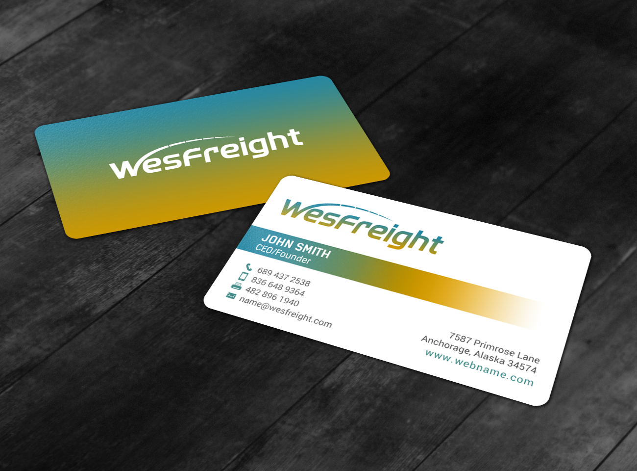 Diseño de Tarjeta de Presentación por chandrayaan.creative para Wesfreight | Diseño #14592610