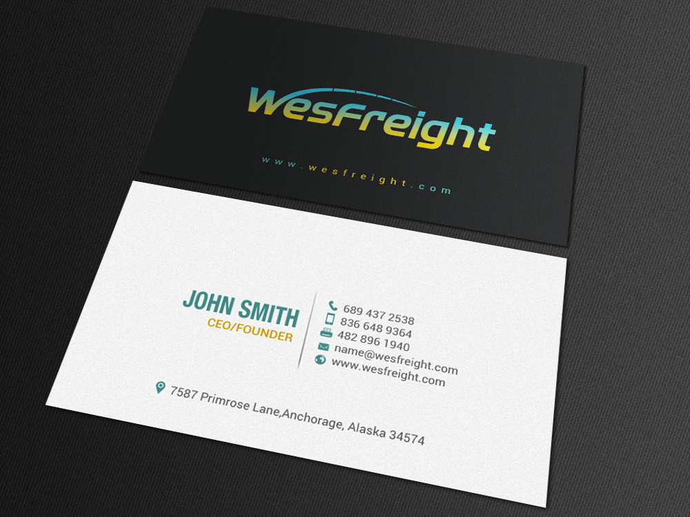 Diseño de Tarjeta de Presentación por chandrayaan.creative para Wesfreight | Diseño #14593529