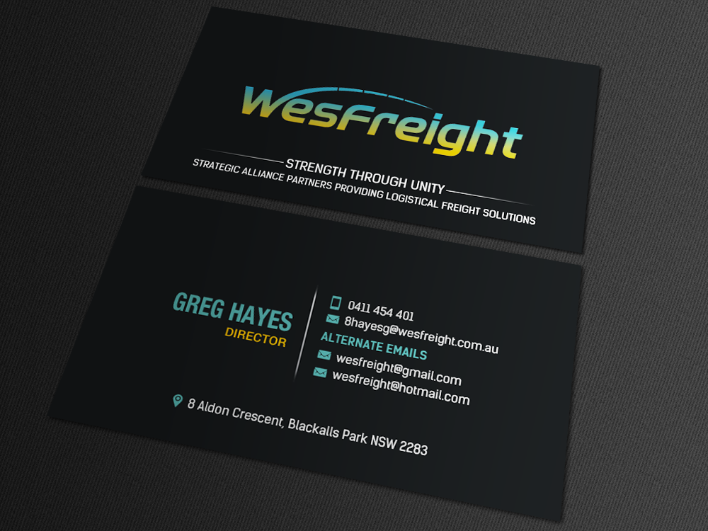 Diseño de Tarjeta de Presentación por chandrayaan.creative para Wesfreight | Diseño #14654169