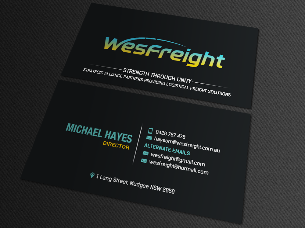 Diseño de Tarjeta de Presentación por chandrayaan.creative para Wesfreight | Diseño #14654171