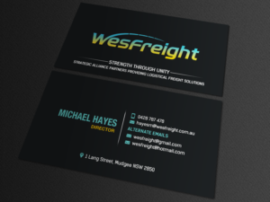 Diseño de Tarjeta de Presentación por chandrayaan.creative para Wesfreight | Diseño: #14654171